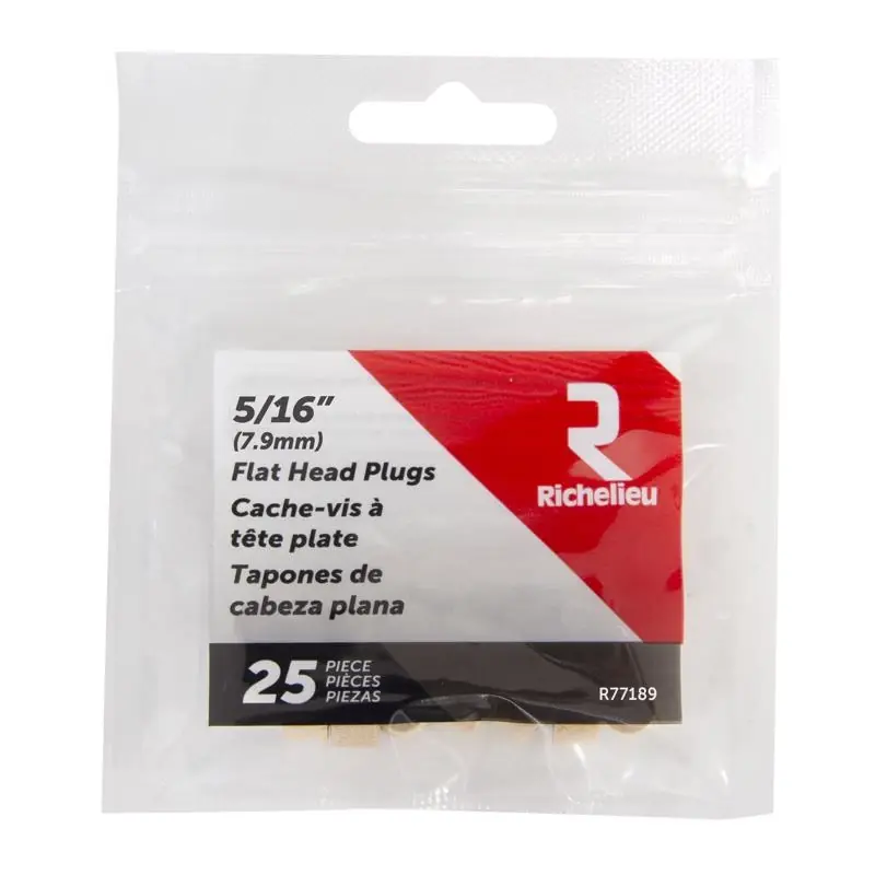 Richelieu Flat Birch Head Plug 5/16 In. D X .28 In. L 25 Pk Natural
