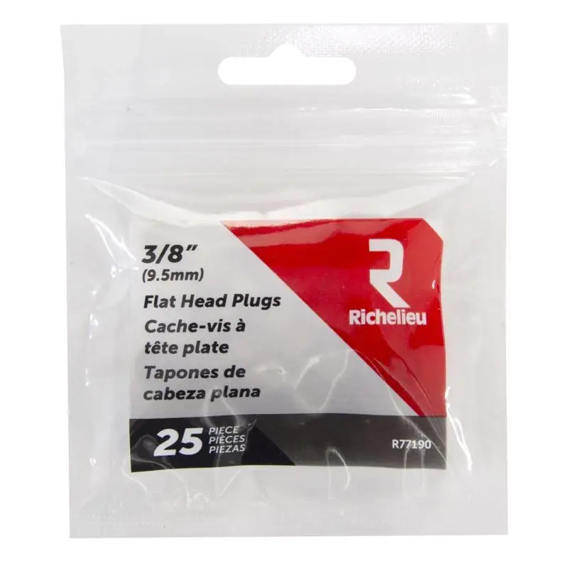 Richelieu Flat Birch Head Plug 3/8 In. D X .38 In. L 25 Pk Natural