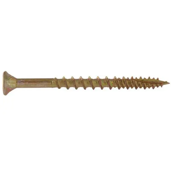 Pro Crafter 6 X 1-1/2 Inch Yellow Zinc Wood Screws, 100 Count