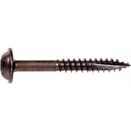  7 X 1-1/4" Black Round Washer-head Wood Screws - Model 42165
