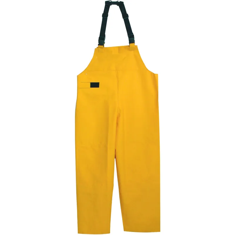 Yellow Pvc-coated Polyester Bib Overalls Large With Adjustable Features