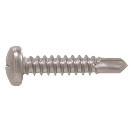 The Hillman Group 822604 8-Inch X 1-Inch Pan Head Phillips Self Drilling Sheet Metal Screw Stainless Steel 100-Pack