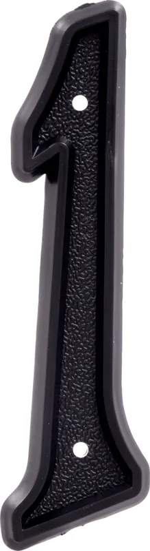 844041 6 In. Matte Black Plastic House Number - 1 - 6 Piece Set