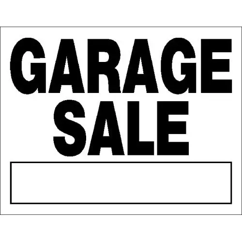 847193 14 X 18 In. Black & White Corrugated Plastic Garage Sale Sign