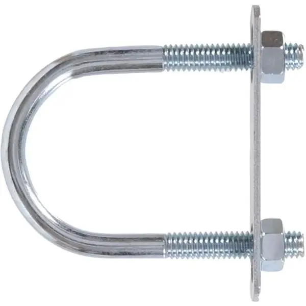 U Bolt With Plate & Hex Nuts - Durable Steel Construction, Multiple Sizes Available