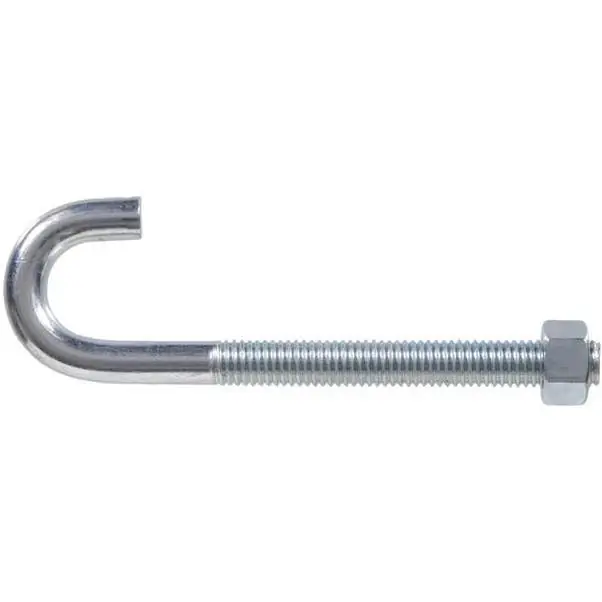 Hillman 1/2" Zinc-Plated J-Bolts With Hex Nut