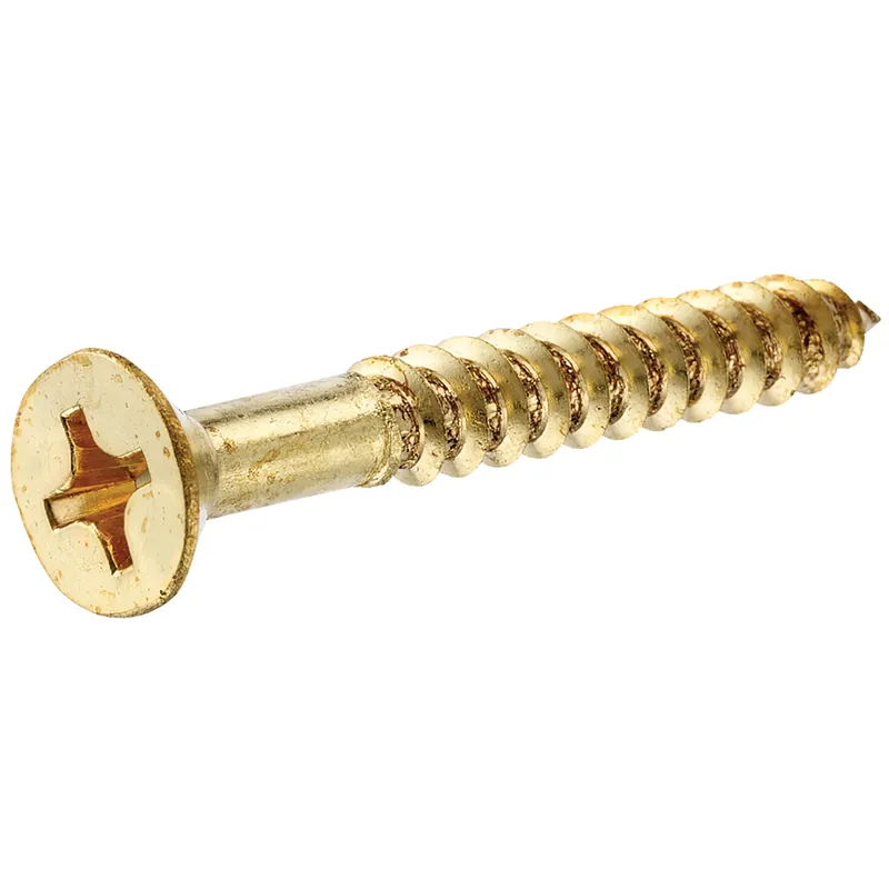 1/2" X 8" Flat Head Brass Phillips Wood Screws - 100 Count