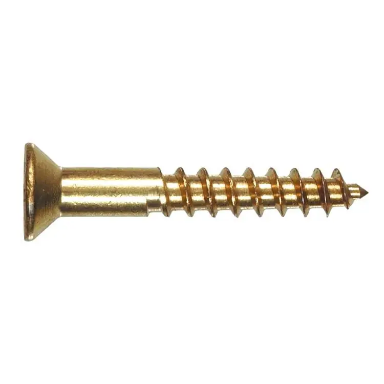 8" X 5/8" Flat Head Brass Wood Screws - Model 385698 - 100 Count