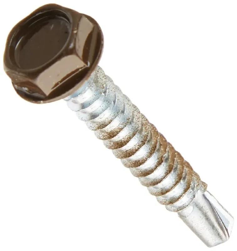Brown Self-drilling Screws 10 X 1-1/4 Inch, Box Of 100