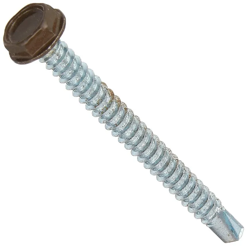 10x2 Hex Head Brown Self-drilling Screws - Box Of 50