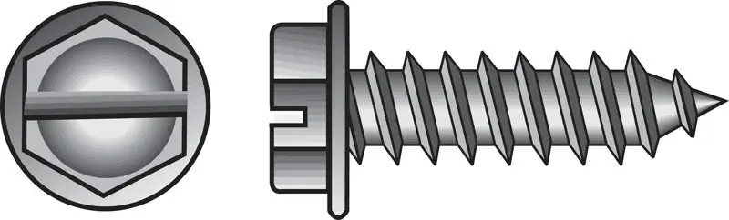 HILLMAN No. 12 Ga. X 2-1/2 In. L Slotted Hex Washer Head Sheet Metal Screws 100 Pk