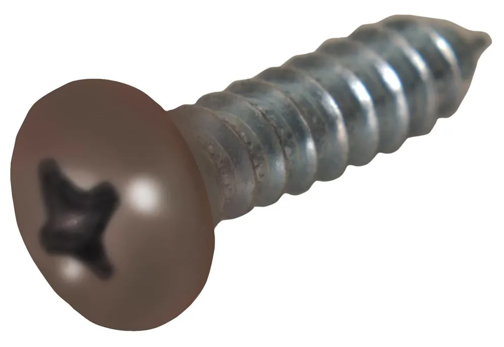 10 X 1-1/4 Inch Pan Head Brown Sheet Metal Screws - Box Of 100