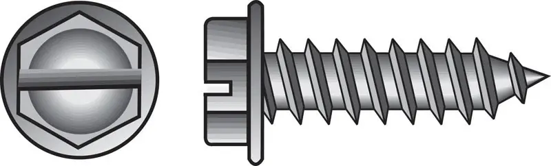 HILLMAN No. 8 Ga. X 1-1/2 In. L Slotted Hex Washer Head Sheet Metal Screws 1 Pk