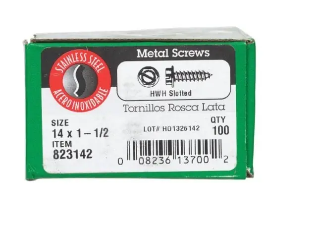 Hillman 14 In. X 1-1/2 In. L Slotted Hex Washer Head Stainless Steel Sheet Metal Screws 100 1