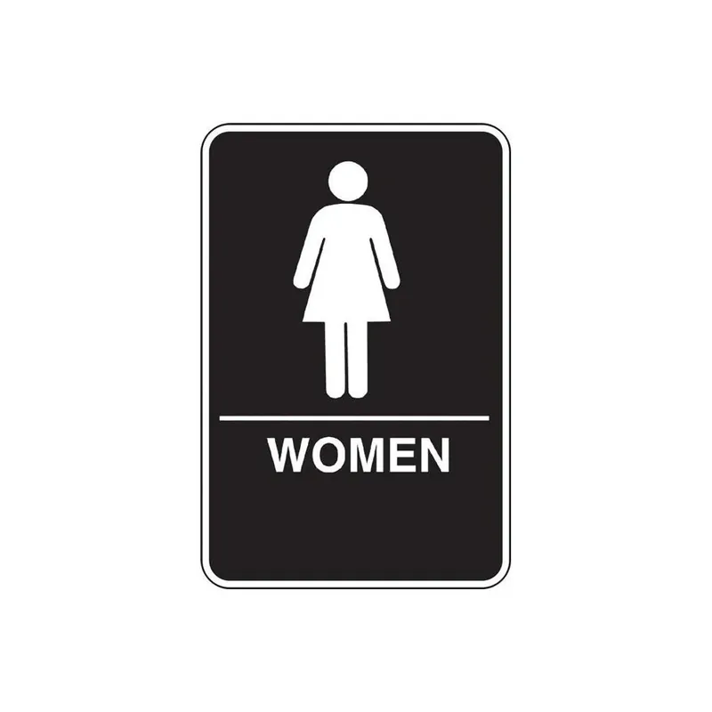 844153 6 X 9 In. Black & White Plastic Women‘s Restroom Sign With Braille - 3 Piece