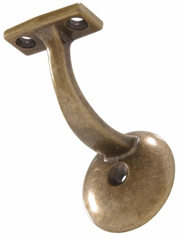 Antique Brass Handrail Bracket - Ornamental Design, Model Abr5