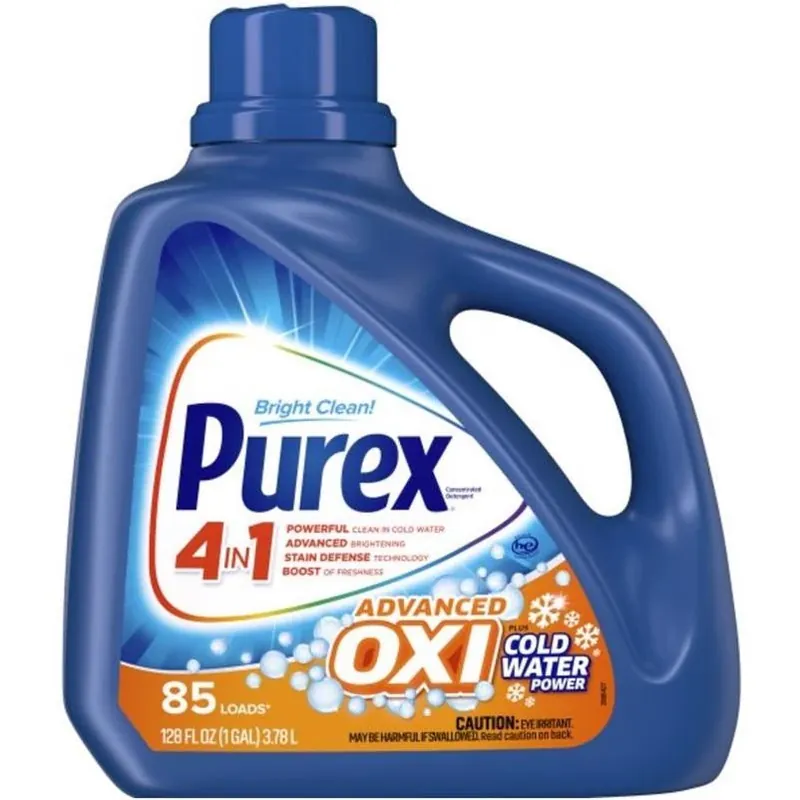 Purex Advanced Oxi No‑Scent Liquid Laundry Detergent – 128 oz High‑Efficiency Formula