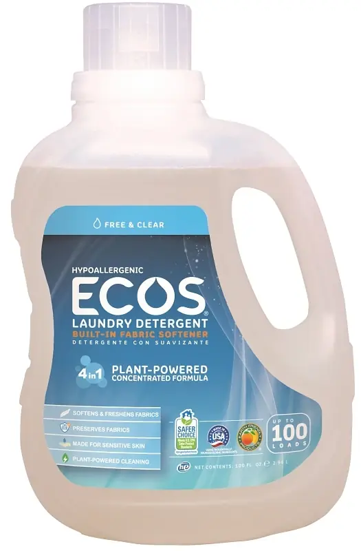 ECOS Free & Clear Scent Laundry Detergent Liquid 100 Oz 1 Pk