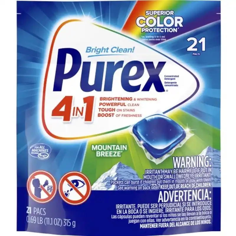 Purex Mountain Breeze Scent Laundry Detergent Pod 11.1 Oz 21 Pk