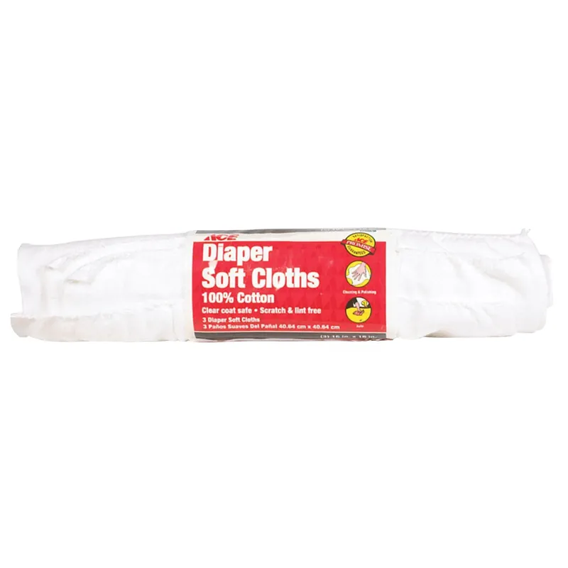 Ace Diaper Cotton Cleaning Cloth 16 In. W X 16 In. L 3 Pk
