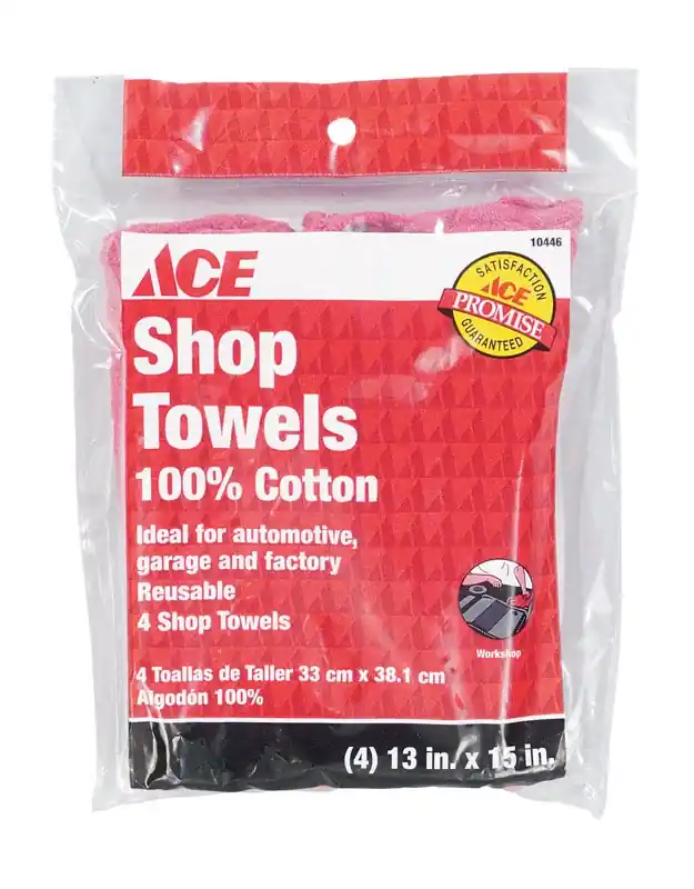 Ace Cotton Shop Towels 14 In. W X 12 In. L 4 Pk