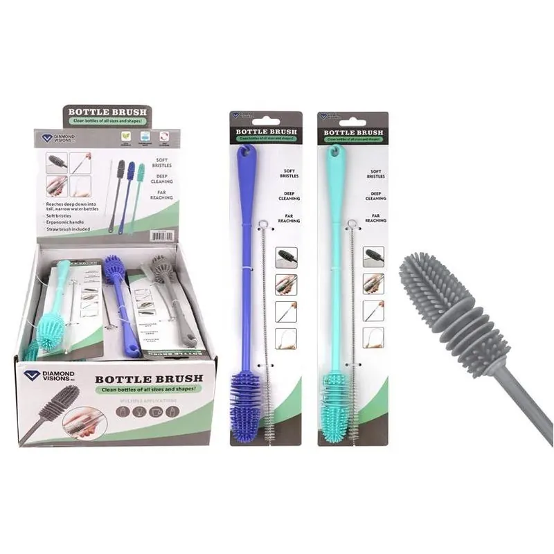 Diamond Visions 2‑Inch Bottle Brush – Medium Bristle, Sturdy Plastic Handle, Assorted Colors