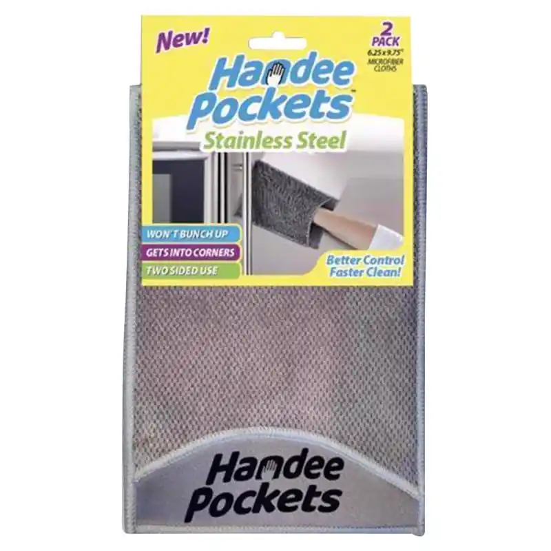 Handee Pockets Microfiber Cleaning Cloth 6.25 In. W X 9.75 In. L 2 Pk