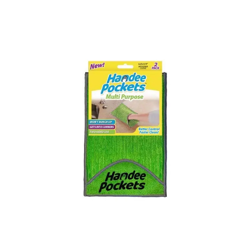 Handee Pockets Microfiber Cleaning Cloth 6.25 In. W X 9.75 In. L 2 Pk