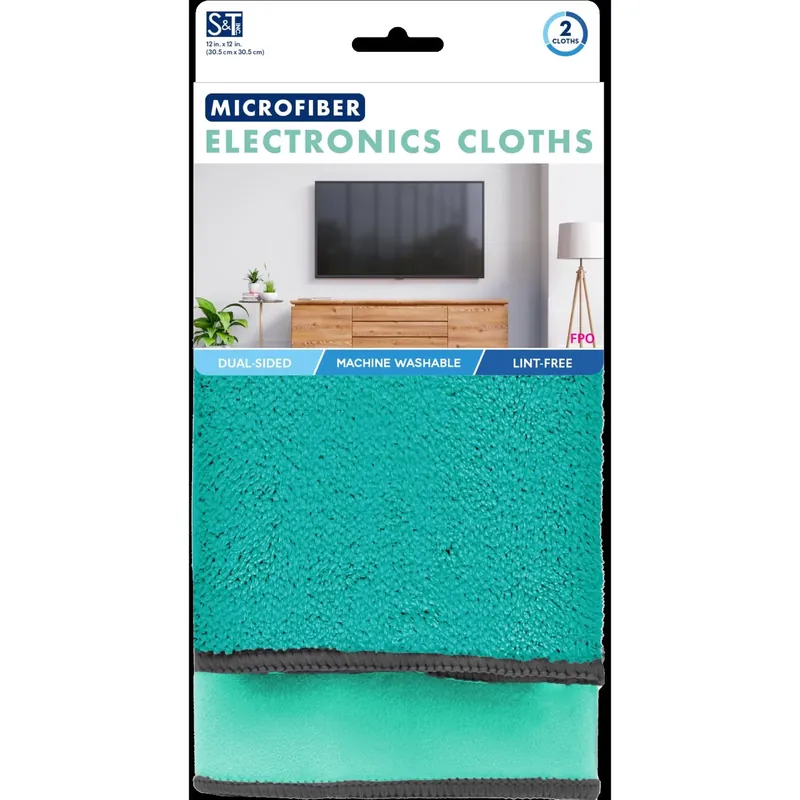 Schroeder & Tremayne Microfiber Cleaning Cloth 12 In. W X 12 In. L 2 Pk