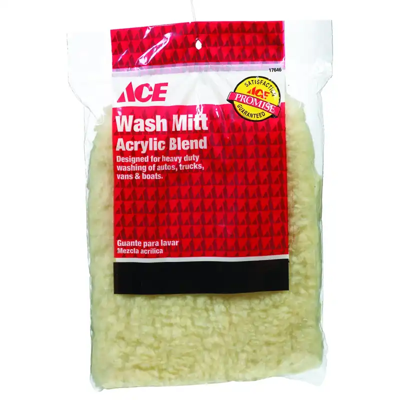 Ace Polyester Wash Mitt 10 In. L X 7 In. W 1 Pk