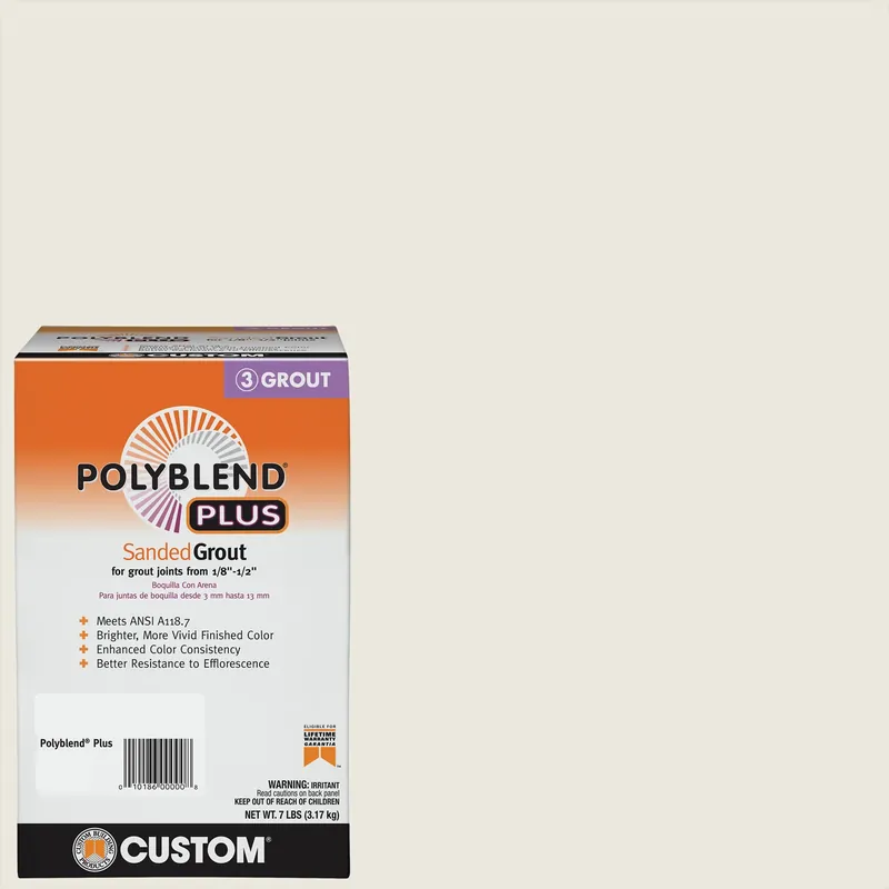 Custom Building Products Polyblend Plus Indoor And Outdoor Bright White Sanded Grout 7 Lb