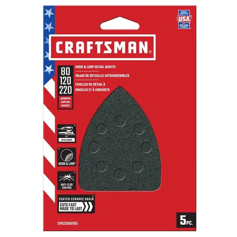 Craftsman 6 In. L X 4 In. W Assorted Grit Ceramic Mouse Sandpaper 5 Pk