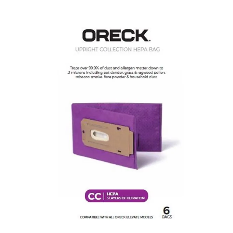 Oreck SaniSeal Vacuum Bag For Oreck Elevate Upright Vacuums With Docking System 6 Pk