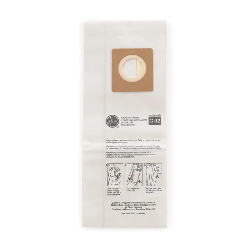 Hoover Commercial Vacuum Bag For Upright HushTone Vacuum 10 Pk