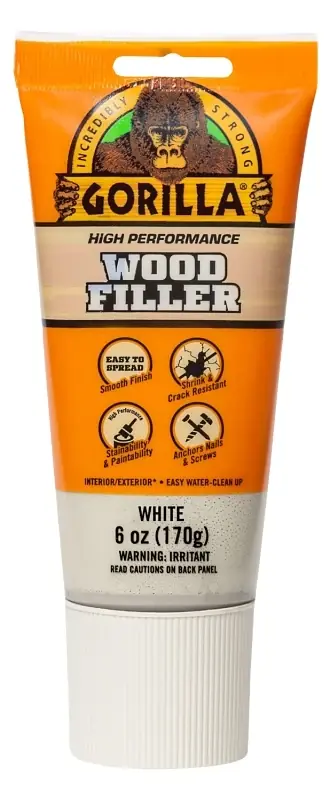 Wood Filler, White, 6 Oz. Tube