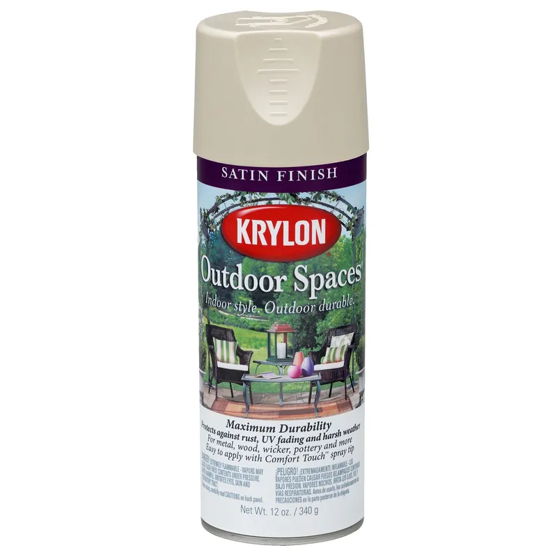 Outdoor Spaces Satin Finish Aerosol Paint 12oz In Sand Color