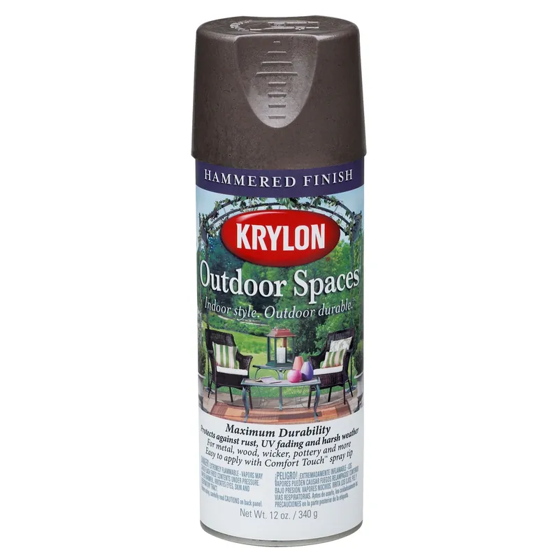 Brown Metallic Outdoor Spaces Hammered Finish Spray Paint 12 Ounces Krylon 2917