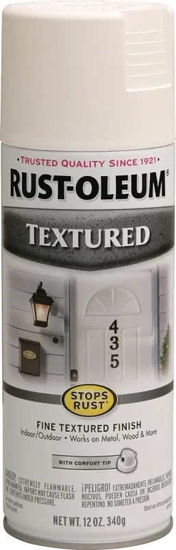 12 Oz. Textured Finish Spray Paint, White - Durable Protection