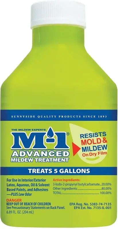 M-1 Mildewcide Paint Additivie, 6.89 Oz. Treats 5 Gallons
