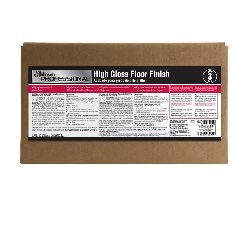 Professional High Gloss Floor Cleaner, 2-1/2 Gallon For Superior Shine