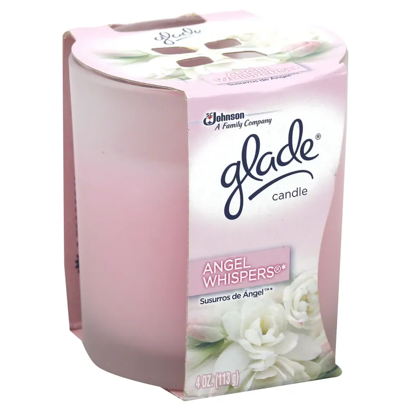 Glade Candle Infused With Essential Oils - Angel Whispers, 3.8 Oz Jar