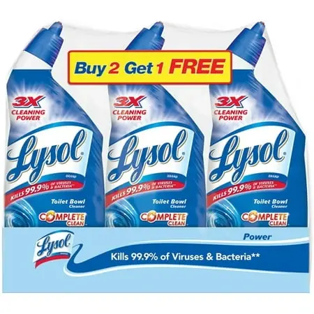 Lysol Power Toilet Bowl Cleaner Value Pack, 72 Ounce With Buy 2 Get 1 Sticker