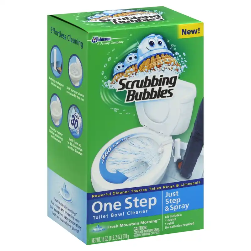 Scrubbing Bubbles One Step Toilet Bowl Cleaner Starter Kit, 18 Oz, Fresh Mountain Morning