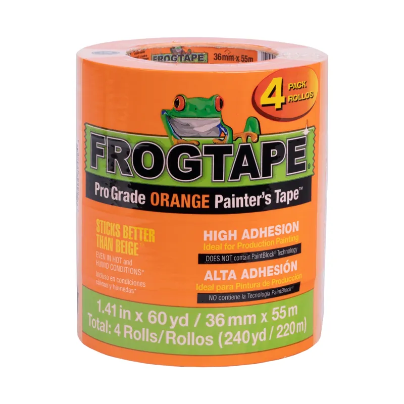 FrogTape Pro Grade 1.41 W X 60 Yd L Orange High Strength Painter‘s Tape 4 Pk