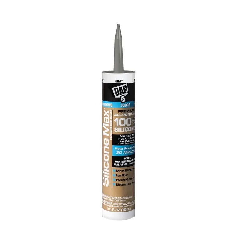 Silicone Max Premium Sealant, 100% Silicone, Gray, 10.1-oz.