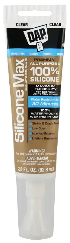 Silicone Max Premium Sealant, 100% Silicone, Clear, 2.8-oz.