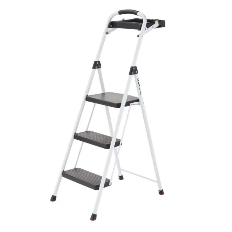 Lift Ladders 4.3 ft Foldable Steel Step Ladder – 225 lb Capacity, 3‑Step Work Platform