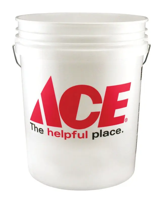 White 5 Gallon Plastic Bucket - Model 05gausa1120