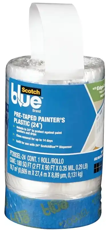 ScotchBlue 30 Ft. W X 24 In. L X 0.35 Mil Pre-Taped Painter‘s Plastic 1 Pk