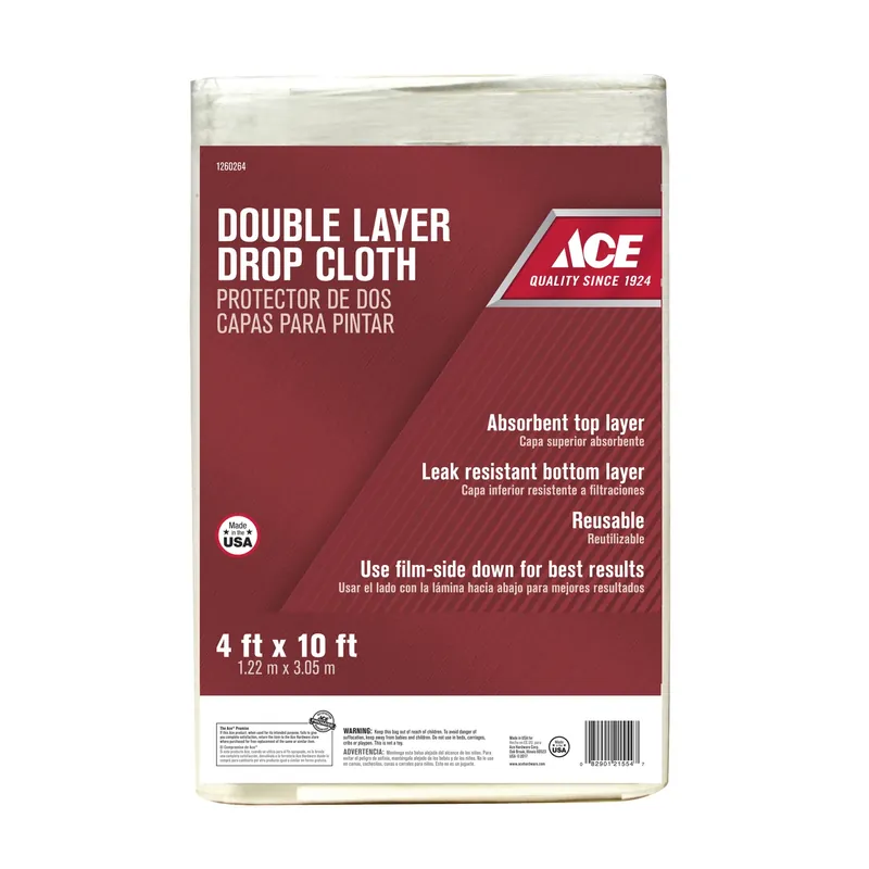 ACE Heavy Weight Grade Plastic Two-Layer Drop Cloth 10 Ft. L X 4 Ft. W